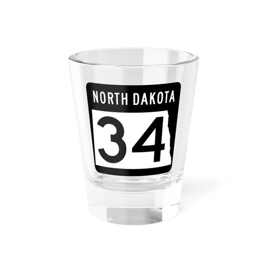 ND-34 2015 (North Dakota) (Road Sign) Shot Glass 1.5oz 1.5oz - Go Mug Yourself