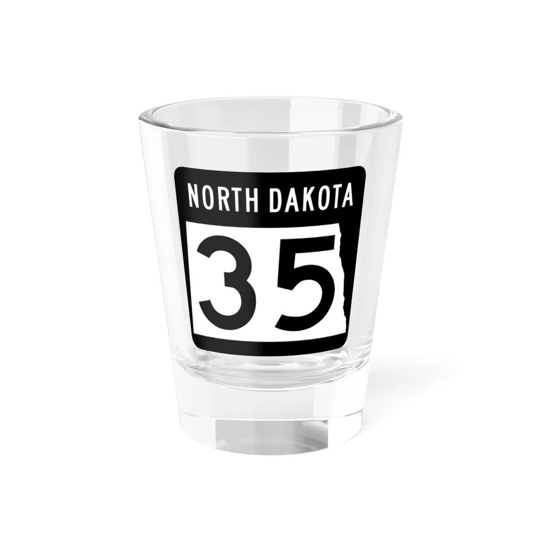 ND-35 2015 (North Dakota) (Road Sign) Shot Glass 1.5oz 1.5oz - Go Mug Yourself