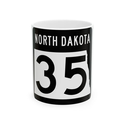 ND-35 2015 (North Dakota) (Road Sign) White Coffee Mug 11oz - Go Mug Yourself