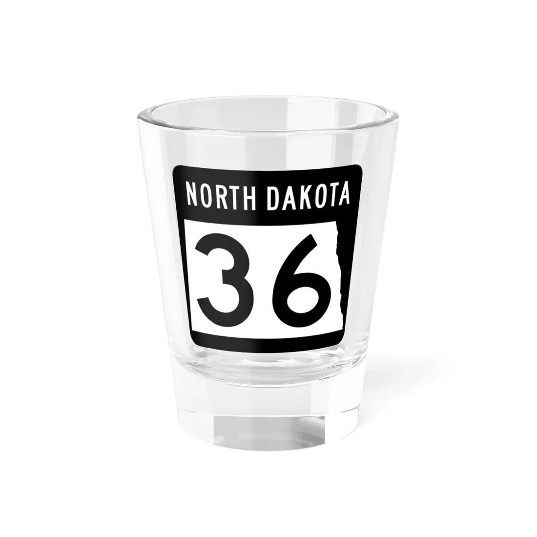 ND-36 2015 (North Dakota) (Road Sign) Shot Glass 1.5oz 1.5oz - Go Mug Yourself