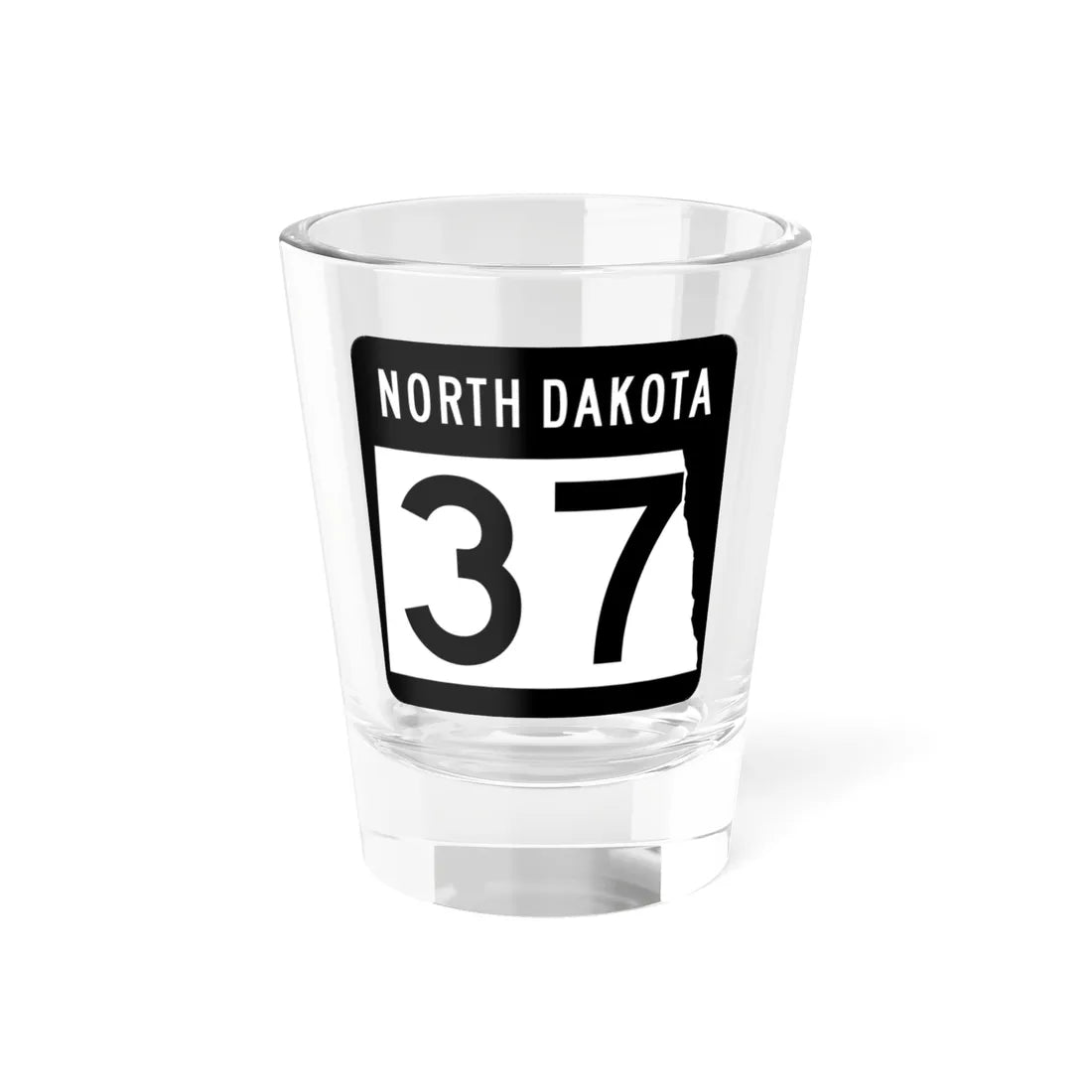 ND-37 2015 (North Dakota) (Road Sign) Shot Glass 1.5oz 1.5oz - Go Mug Yourself