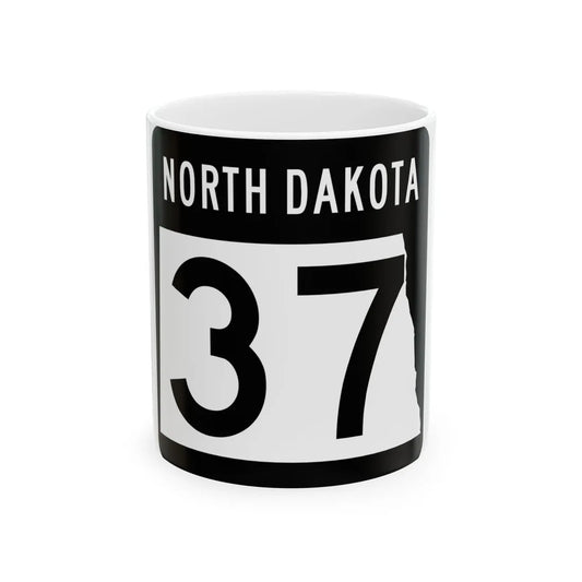 ND-37 2015 (North Dakota) (Road Sign) White Coffee Mug 11oz - Go Mug Yourself