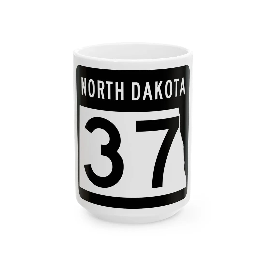 ND-37 2015 (North Dakota) (Road Sign) White Coffee Mug 15oz - Go Mug Yourself