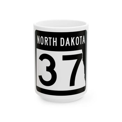 ND-37 2015 (North Dakota) (Road Sign) White Coffee Mug 15oz - Go Mug Yourself