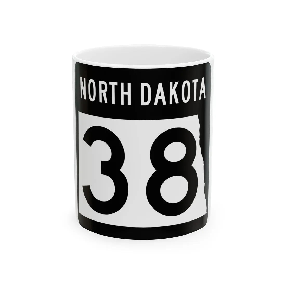ND-38 2015 (North Dakota) (Road Sign) White Coffee Mug 11oz - Go Mug Yourself