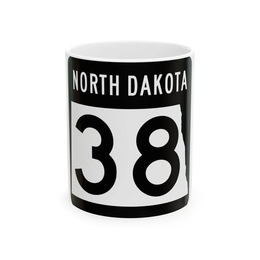 ND-38 2015 (North Dakota) (Road Sign) White Coffee Mug 11oz - Go Mug Yourself