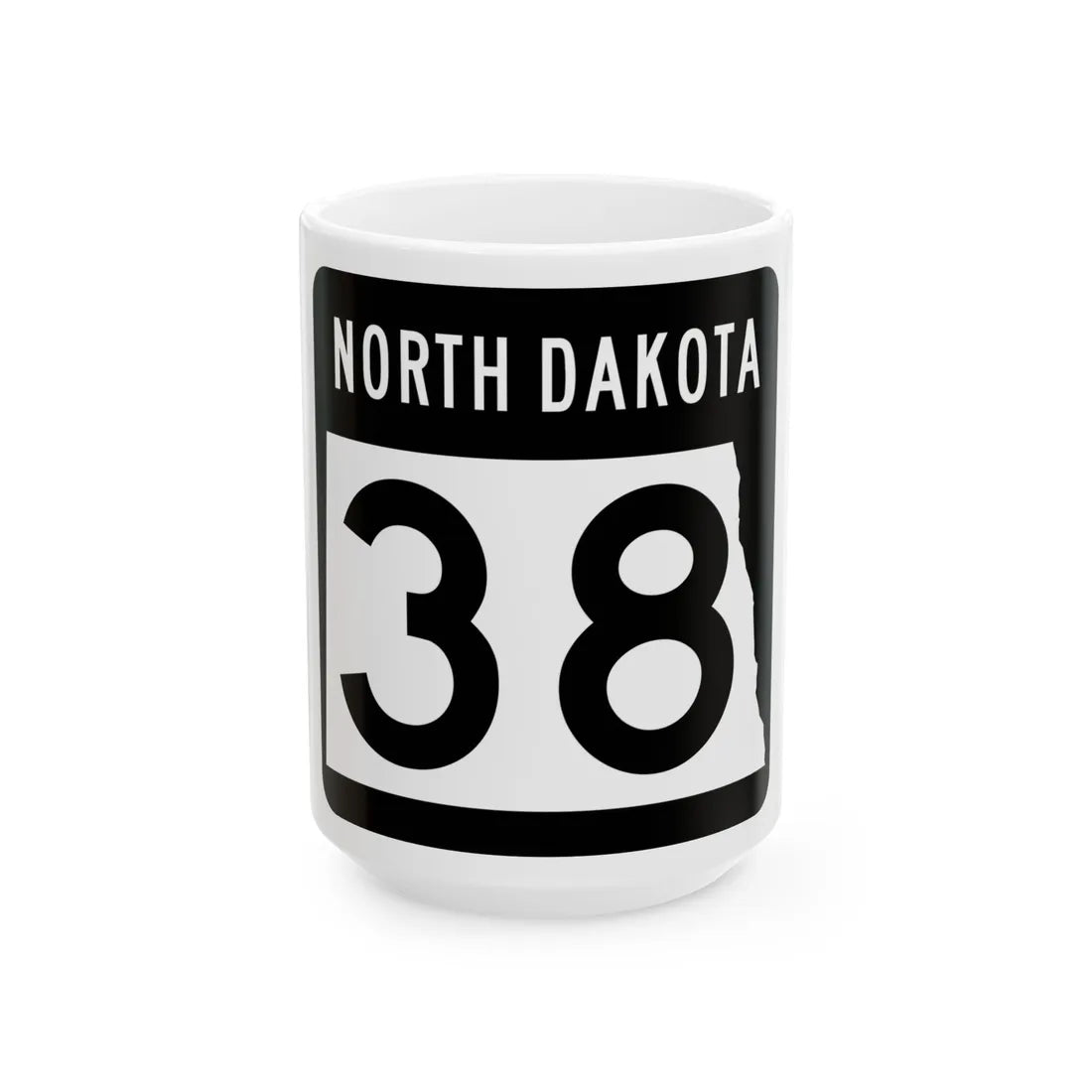 ND-38 2015 (North Dakota) (Road Sign) White Coffee Mug 15oz - Go Mug Yourself