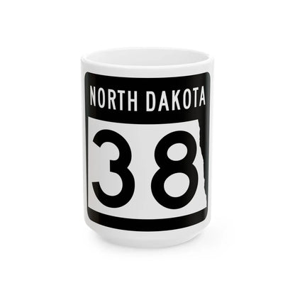 ND-38 2015 (North Dakota) (Road Sign) White Coffee Mug 15oz - Go Mug Yourself
