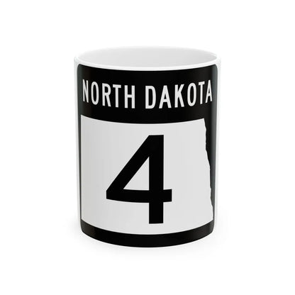 ND-4 2015 (North Dakota) (Road Sign) White Coffee Mug 11oz - Go Mug Yourself