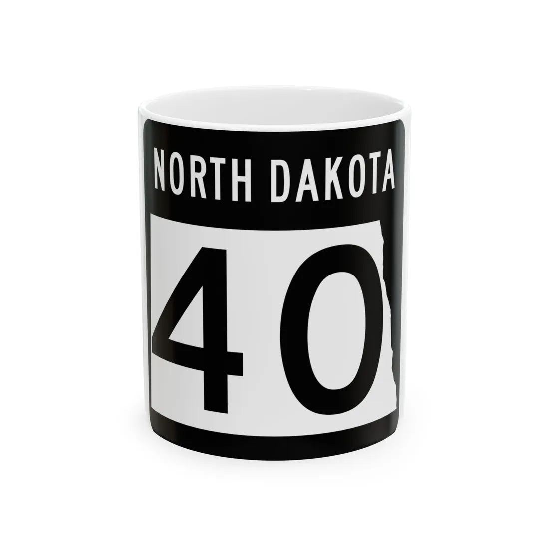 ND-40 2015 (North Dakota) (Road Sign) White Coffee Mug 11oz - Go Mug Yourself
