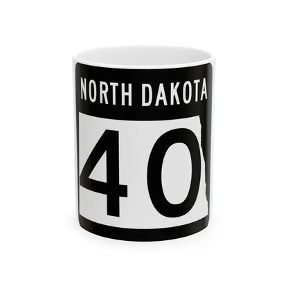 ND-40 2015 (North Dakota) (Road Sign) White Coffee Mug 11oz - Go Mug Yourself