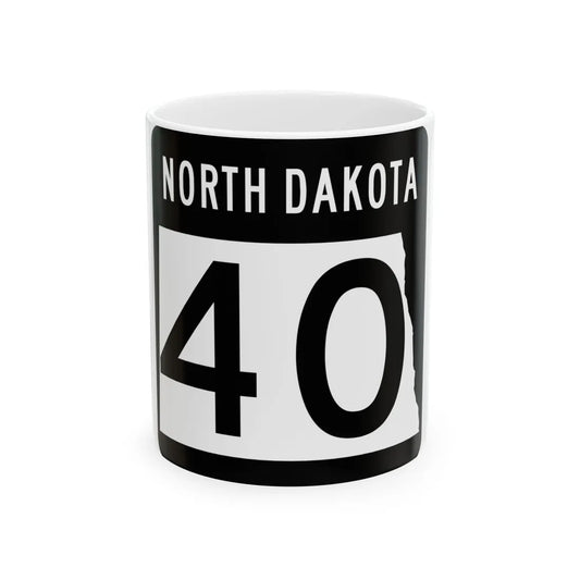 ND-40 2015 (North Dakota) (Road Sign) White Coffee Mug 11oz - Go Mug Yourself