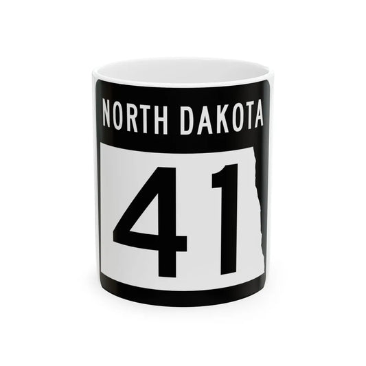 ND-41 2015 (North Dakota) (Road Sign) White Coffee Mug 11oz - Go Mug Yourself