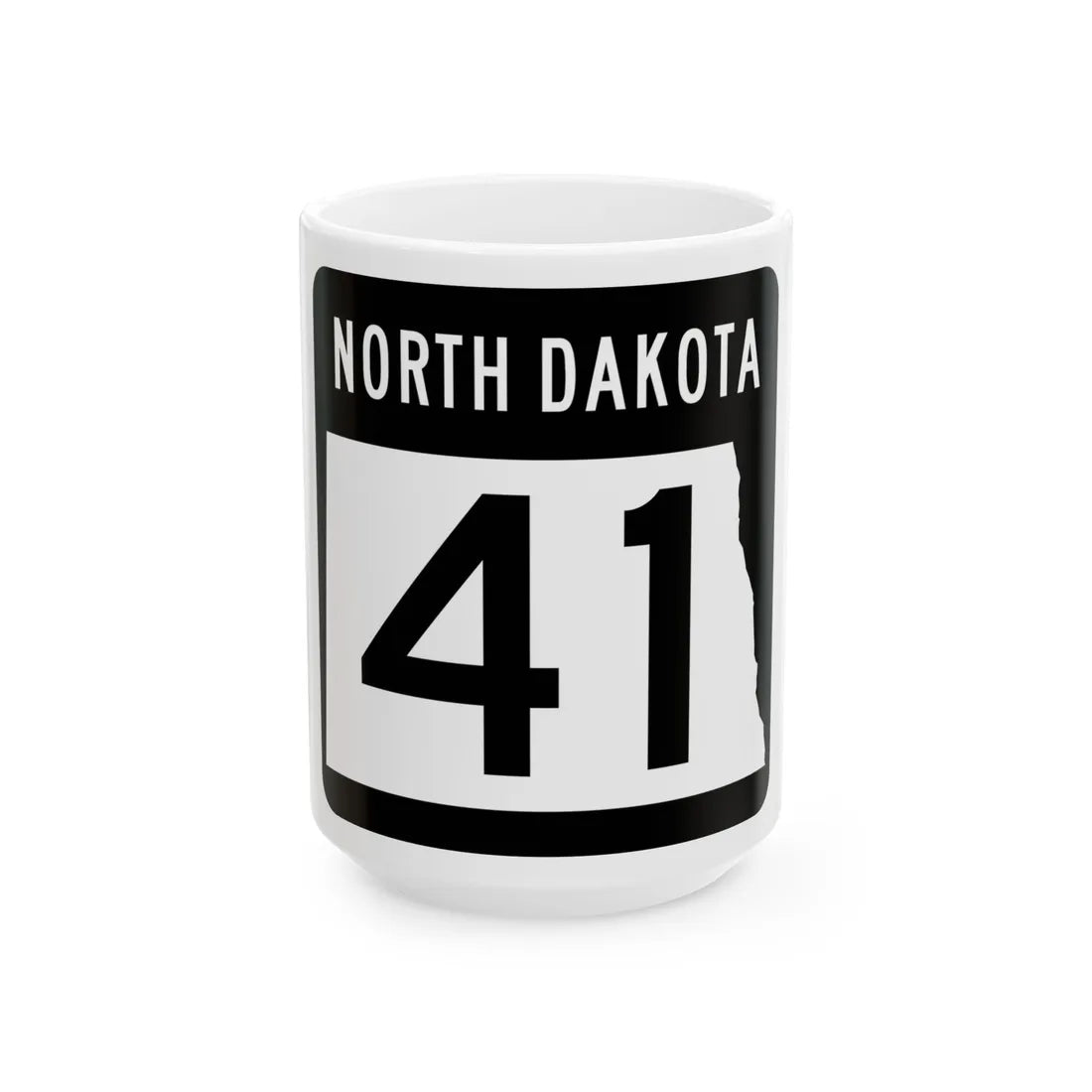ND-41 2015 (North Dakota) (Road Sign) White Coffee Mug 15oz - Go Mug Yourself