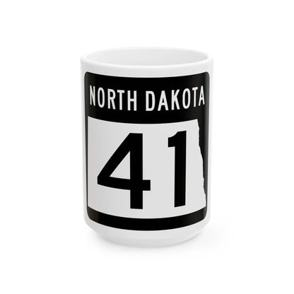 ND-41 2015 (North Dakota) (Road Sign) White Coffee Mug 15oz - Go Mug Yourself