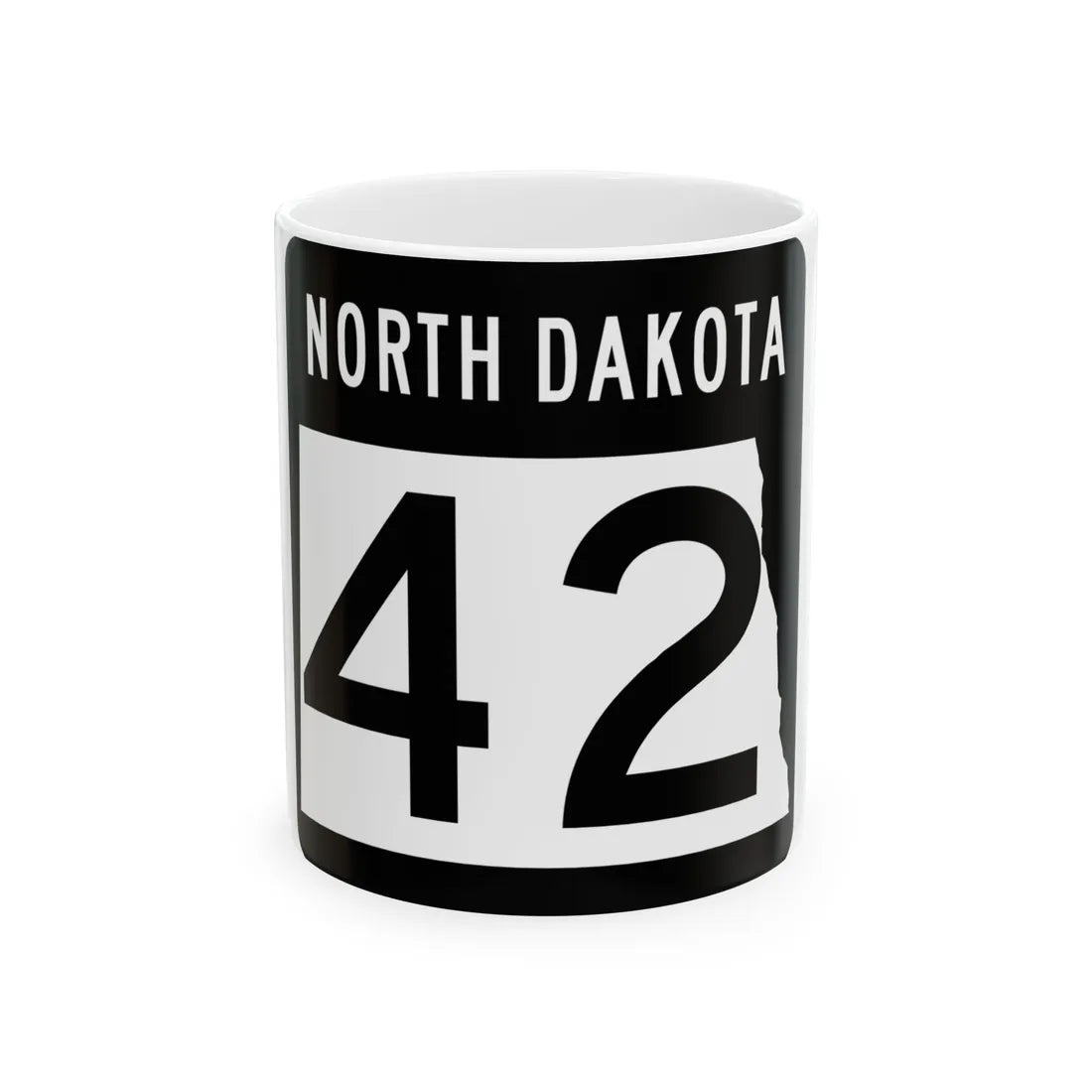 ND-42 2015 (North Dakota) (Road Sign) White Coffee Mug 11oz - Go Mug Yourself