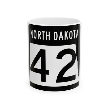 ND-42 2015 (North Dakota) (Road Sign) White Coffee Mug 11oz - Go Mug Yourself