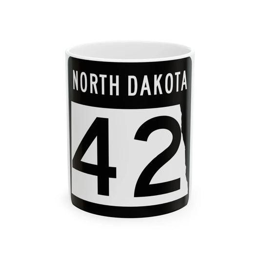 ND-42 2015 (North Dakota) (Road Sign) White Coffee Mug 11oz - Go Mug Yourself