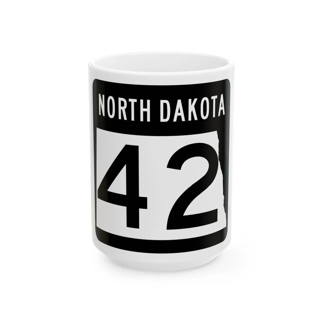ND-42 2015 (North Dakota) (Road Sign) White Coffee Mug 15oz - Go Mug Yourself