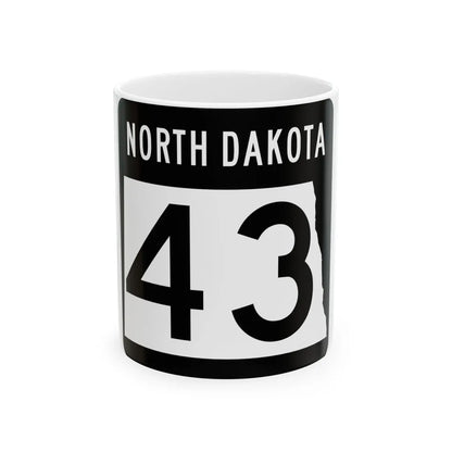 ND-43 2015 (North Dakota) (Road Sign) White Coffee Mug 11oz - Go Mug Yourself