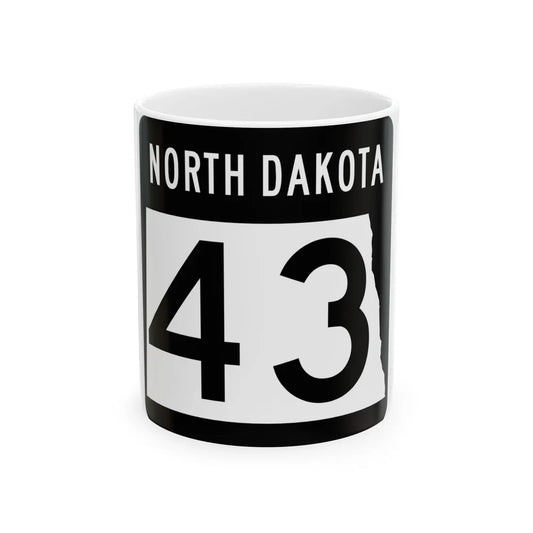 ND-43 2015 (North Dakota) (Road Sign) White Coffee Mug 11oz - Go Mug Yourself