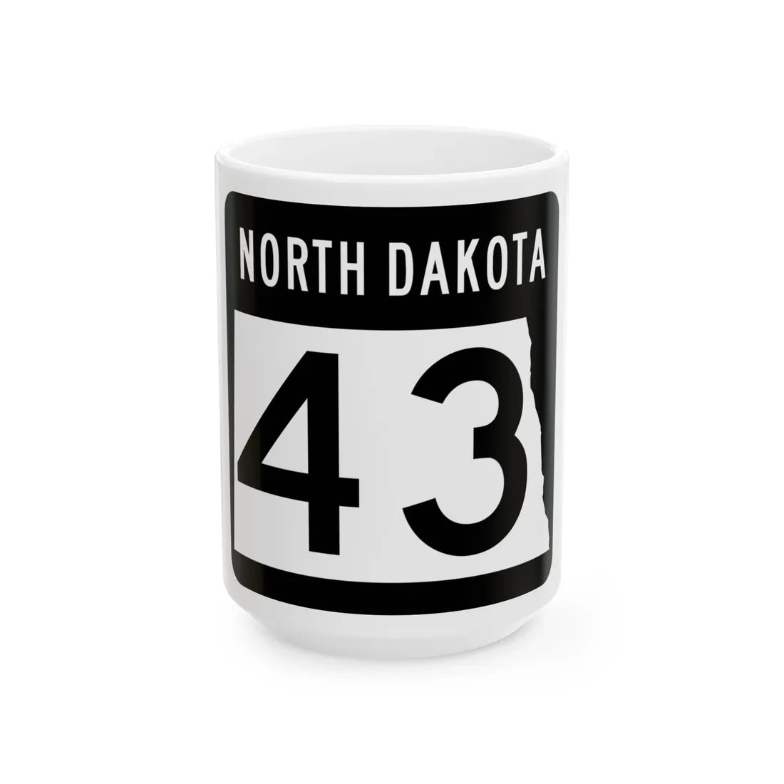 ND-43 2015 (North Dakota) (Road Sign) White Coffee Mug 15oz - Go Mug Yourself