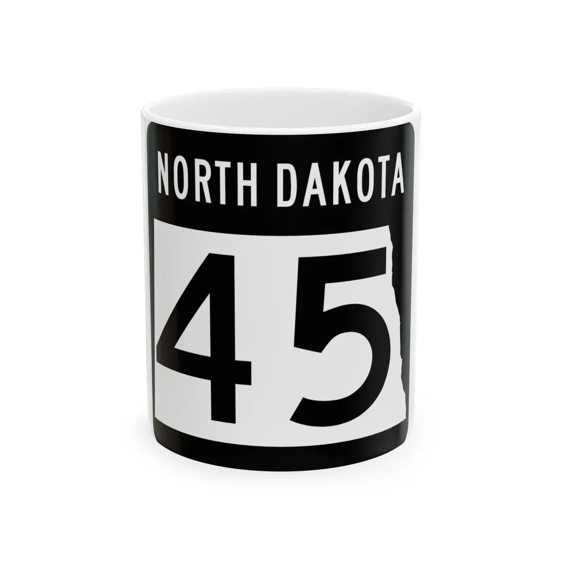 ND-45 2015 (North Dakota) (Road Sign) White Coffee Mug 11oz - Go Mug Yourself