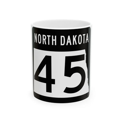 ND-45 2015 (North Dakota) (Road Sign) White Coffee Mug 11oz - Go Mug Yourself