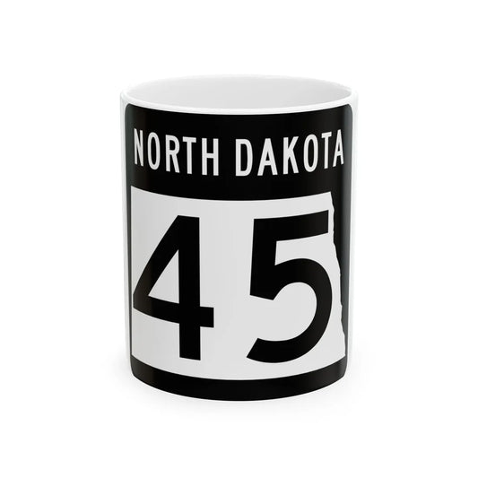 ND-45 2015 (North Dakota) (Road Sign) White Coffee Mug 11oz - Go Mug Yourself