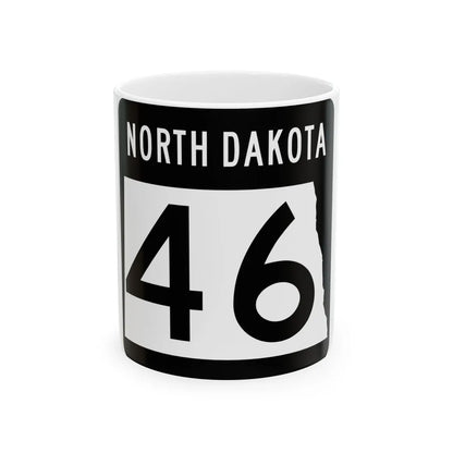 ND-46 2015 (North Dakota) (Road Sign) White Coffee Mug 11oz - Go Mug Yourself