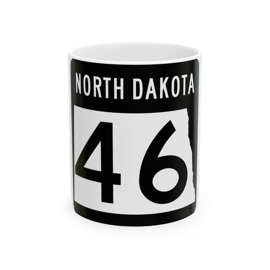 ND-46 2015 (North Dakota) (Road Sign) White Coffee Mug 11oz - Go Mug Yourself