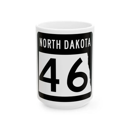 ND-46 2015 (North Dakota) (Road Sign) White Coffee Mug 15oz - Go Mug Yourself