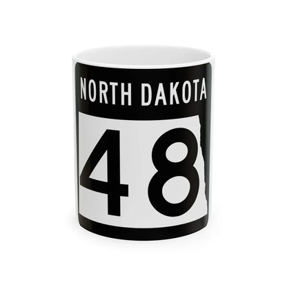 ND-48 2015 (North Dakota) (Road Sign) White Coffee Mug 11oz - Go Mug Yourself