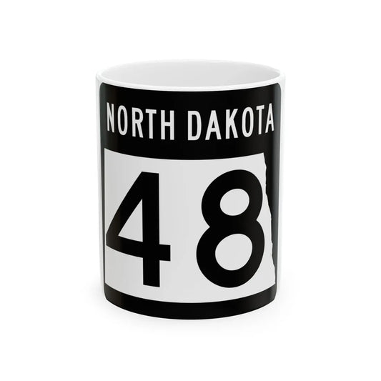 ND-48 2015 (North Dakota) (Road Sign) White Coffee Mug 11oz - Go Mug Yourself
