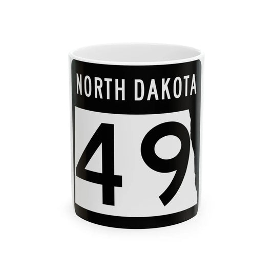 ND-49 2015 (North Dakota) (Road Sign) White Coffee Mug 11oz - Go Mug Yourself