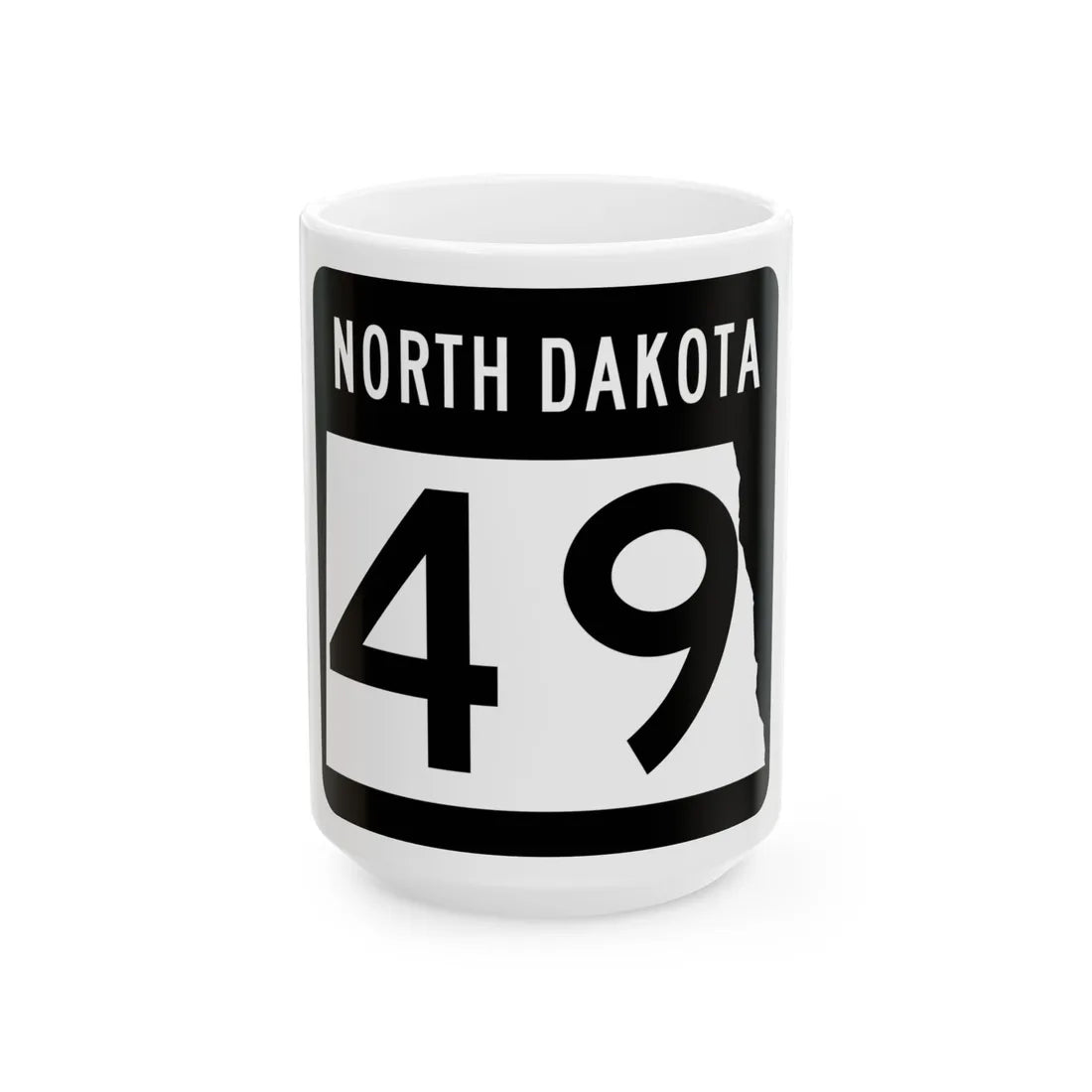 ND-49 2015 (North Dakota) (Road Sign) White Coffee Mug 15oz - Go Mug Yourself