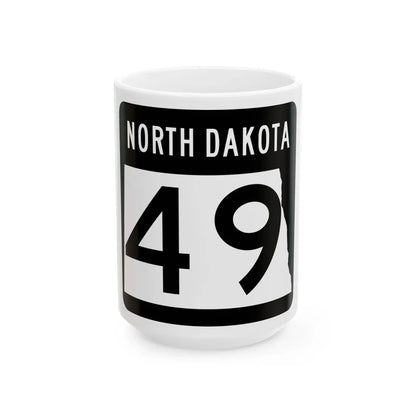 ND-49 2015 (North Dakota) (Road Sign) White Coffee Mug 15oz - Go Mug Yourself