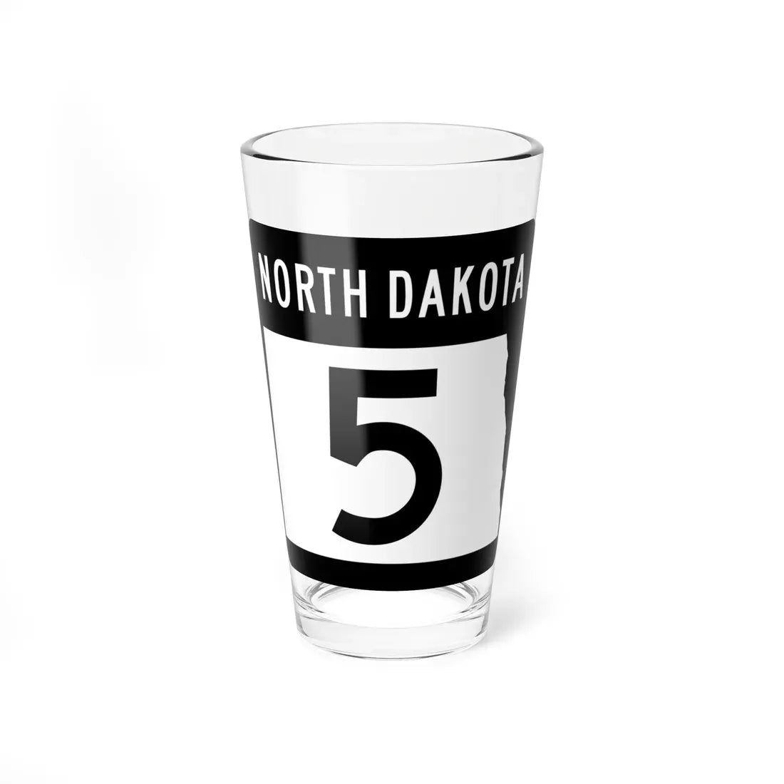 ND-5 2015 (North Dakota) (Road Sign) Pint Glass 16oz 16oz - Go Mug Yourself