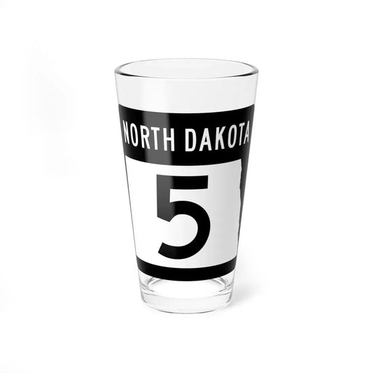 ND-5 2015 (North Dakota) (Road Sign) Pint Glass 16oz 16oz - Go Mug Yourself