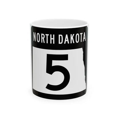 ND-5 2015 (North Dakota) (Road Sign) White Coffee Mug 11oz - Go Mug Yourself