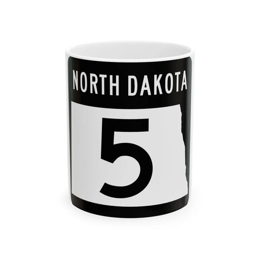ND-5 2015 (North Dakota) (Road Sign) White Coffee Mug 11oz - Go Mug Yourself
