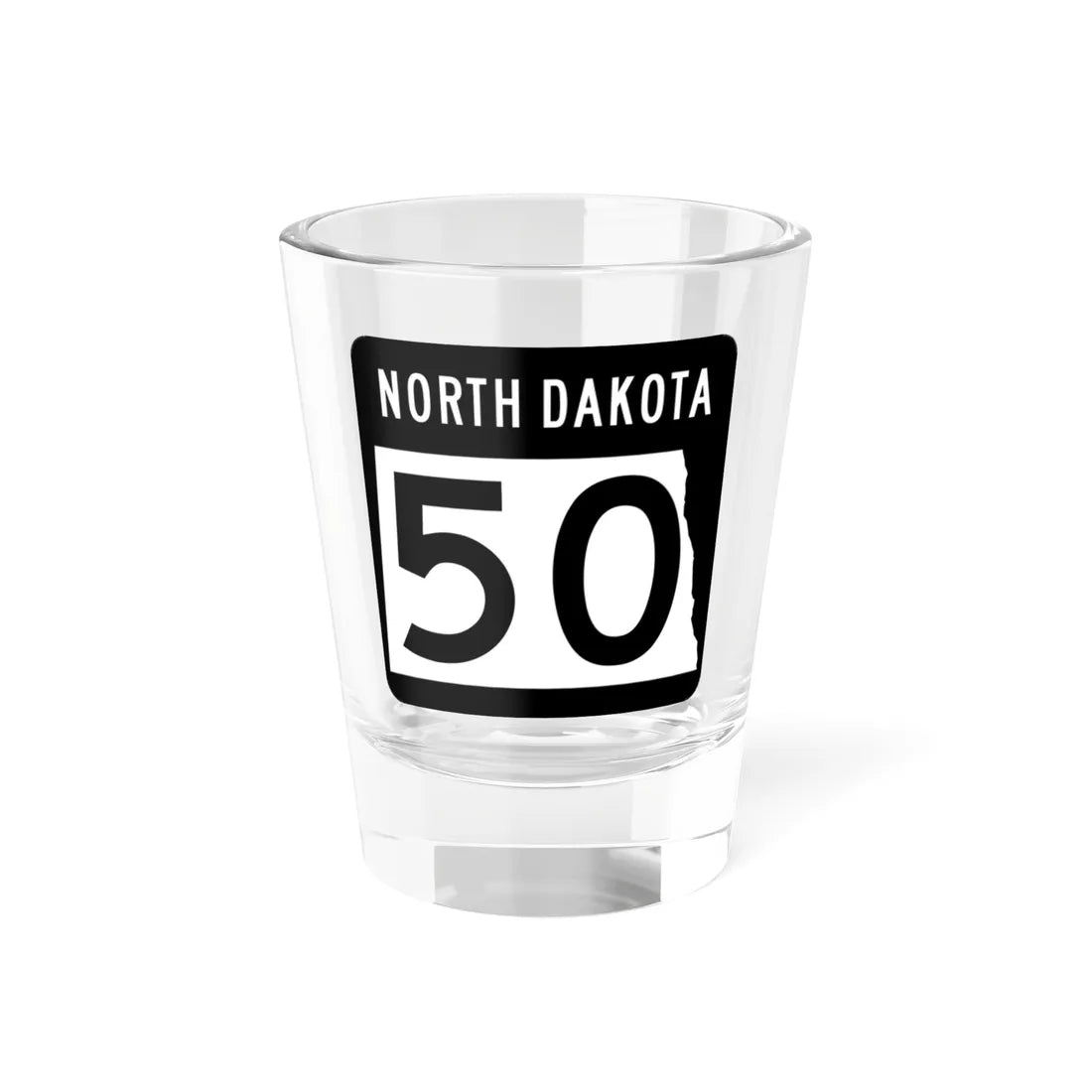ND-50 2015 (North Dakota) (Road Sign) Shot Glass 1.5oz 1.5oz - Go Mug Yourself
