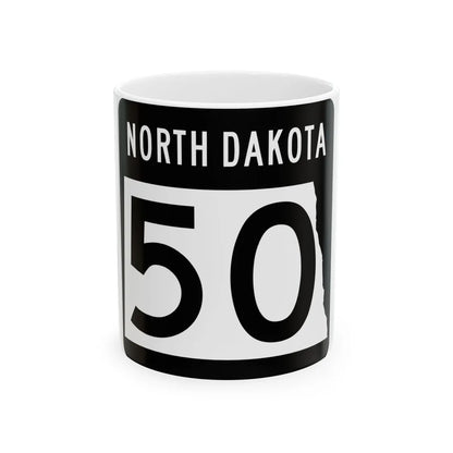 ND-50 2015 (North Dakota) (Road Sign) White Coffee Mug 11oz - Go Mug Yourself