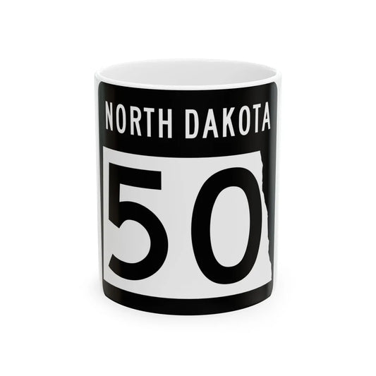 ND-50 2015 (North Dakota) (Road Sign) White Coffee Mug 11oz - Go Mug Yourself
