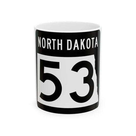 ND-53 2015 (North Dakota) (Road Sign) White Coffee Mug 11oz - Go Mug Yourself