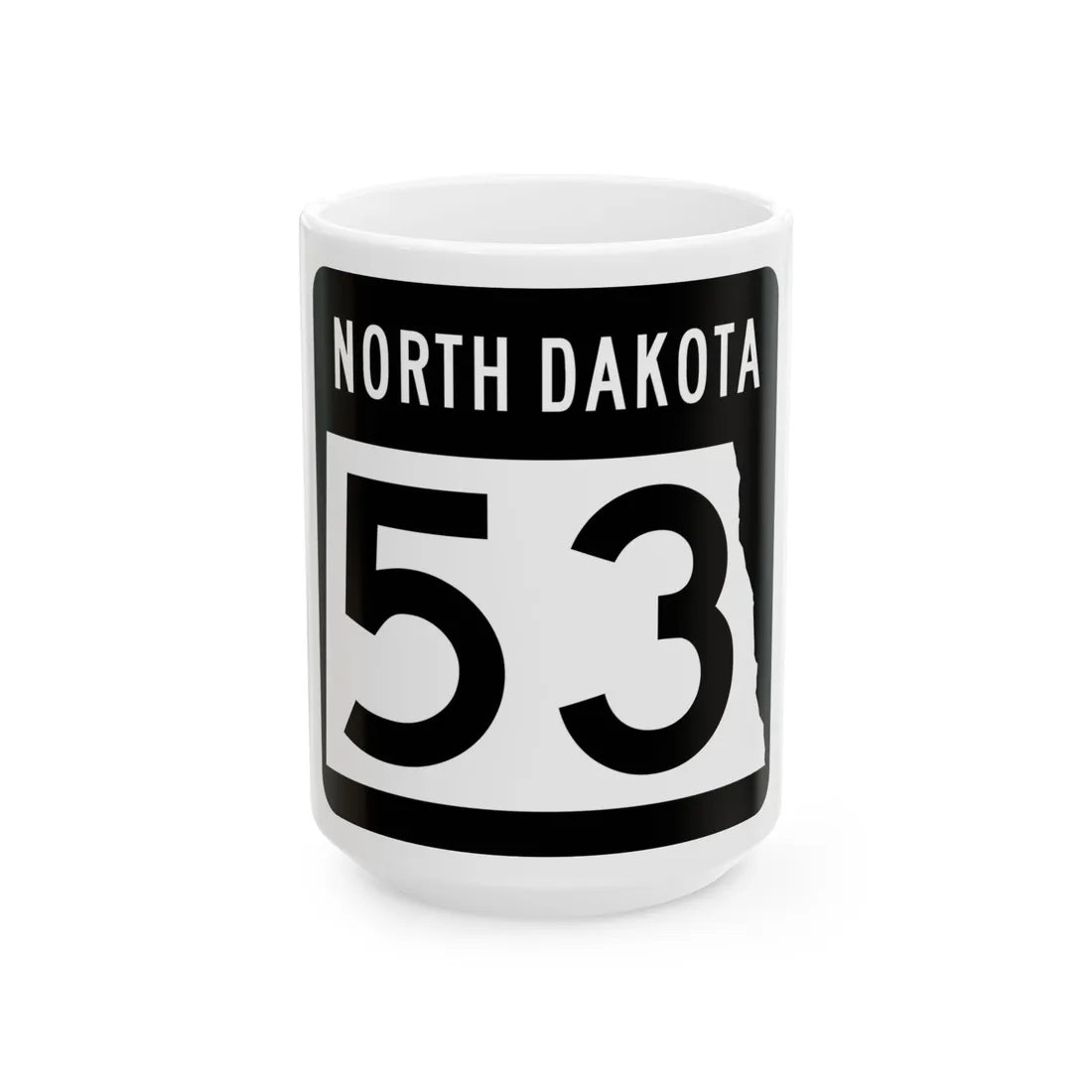 ND-53 2015 (North Dakota) (Road Sign) White Coffee Mug 15oz - Go Mug Yourself