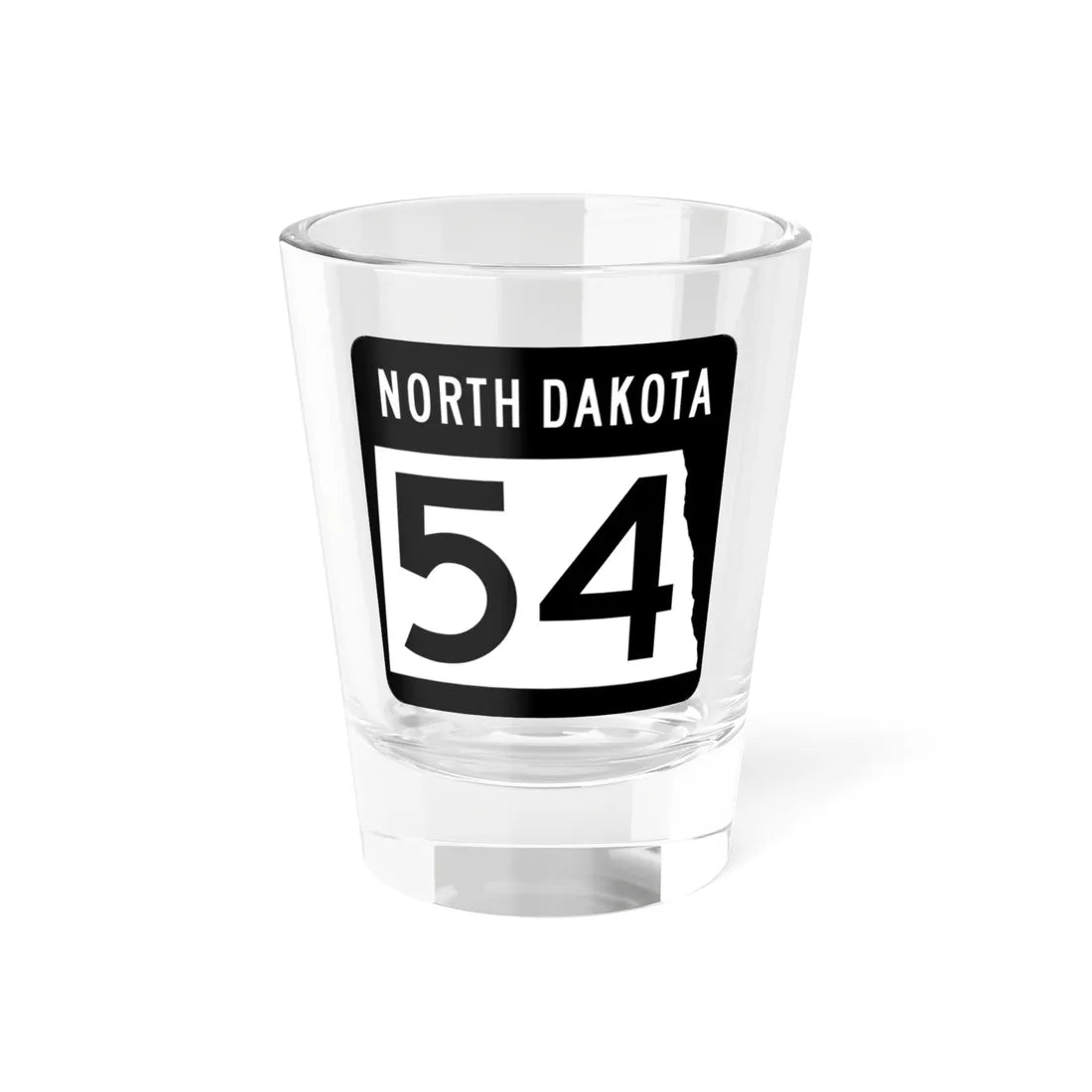 ND-54 2015 (North Dakota) (Road Sign) Shot Glass 1.5oz 1.5oz - Go Mug Yourself