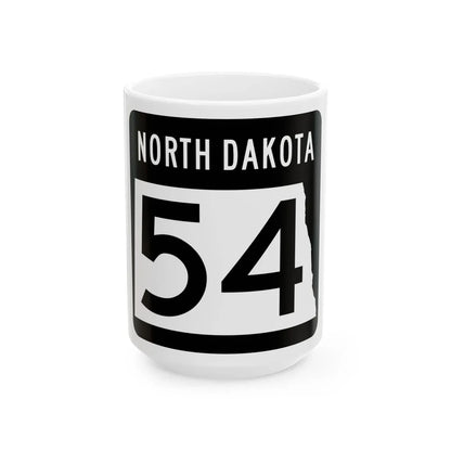 ND-54 2015 (North Dakota) (Road Sign) White Coffee Mug 15oz - Go Mug Yourself