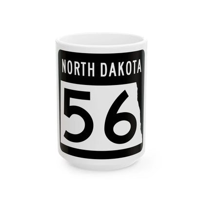 ND-56 2015 (North Dakota) (Road Sign) White Coffee Mug 15oz - Go Mug Yourself