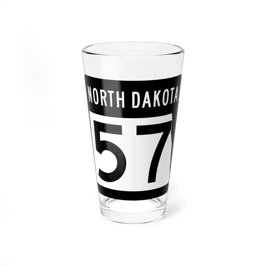 ND-57 2015 (North Dakota) (Road Sign) Pint Glass 16oz 16oz - Go Mug Yourself